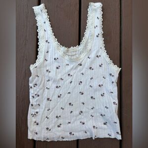 Urban Outfitters Floral and Lace Edge Tank